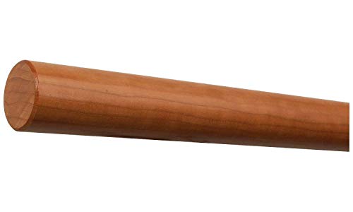 Montagefertiger Kirschbaum Holz Treppe Wand Handlauf/Geländer/Rundholz/Stange/Griff lackiert Ø 42 mm mit bearbeiteten Enden ohne Handlaufhalter 800 mm / 80 cm / 0,8 m gefast von TIBU