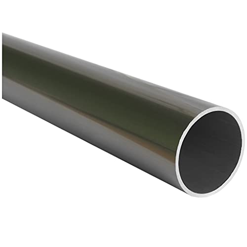 TIBU Aluminium Rundrohr Ø 43 x 2 mm Edelstahloptik eloxiert Länge: 3500 mm / 350 cm / 3,5 m von TIBU