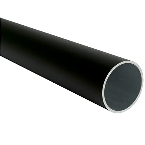 TIBU Aluminium Rundrohr Ø 43 x 2 mm Schwarz eloxiert RAL 9005 Länge: 3800 mm / 380 cm / 3,8 m von TIBU