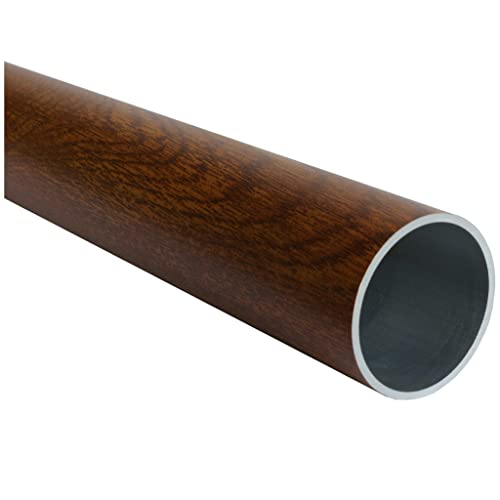 TIBU Aluminium Rundrohr Ø 43 x 2 mm Holz - Mahagoni Holzdekor Länge: 2000 mm / 200 cm / 2,0 m von TIBU