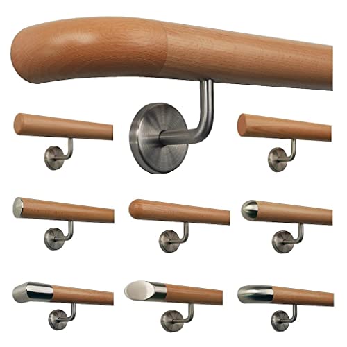 TIBU Buche Geländer Handlauf Treppe Holz Griff gew. Edelstahlhalter, Länge 30 - 500 cm aus einem Stück / Variante:460 cm mit 6 Halter Holzkrümmling TIBU Buche Geländer Handlauf Treppe Holz Griff gew. Edelstahlhalter, Länge 30 - 500 cm aus einem Stück / Variante:460 cm mit 6 Halter Holzkrümmling von TIBU