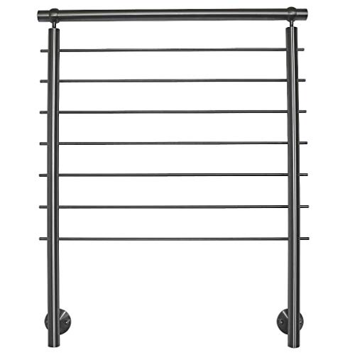 TIBU Edelstahl Geländer Handlauf für seitliche Montage 0,8m - 5,95m für Treppe Balkon Terrasse mit waagerechte Streben - Variante: Länge 520 cm mit 6 Pfosten und 7 Streben Seitenabstand 50mm TIBU Edelstahl Geländer Handlauf für seitliche Montage 0,8m - 5,95m für Treppe Balkon Terrasse mit waagerechte Streben - Variante: Länge 520 cm mit 6 Pfosten und 7 Streben Seitenabstand 50mm von TIBU