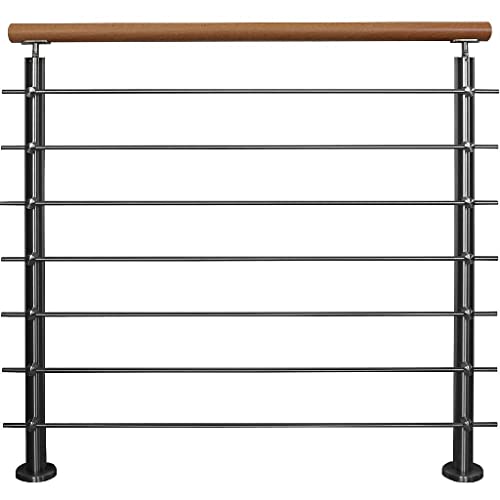 TIBU Edelstahl Geländer mit Holz Buche Handlauf 0,6-5 m Länge Treppengeländer Innen, Variante: mit 7 Streben Länge: 3,2 m mit 4 Pfosten TIBU Edelstahl Geländer mit Holz Buche Handlauf 0,6-5 m Länge Treppengeländer Innen, Variante: mit 7 Streben Länge: 3,2 m mit 4 Pfosten von TIBU