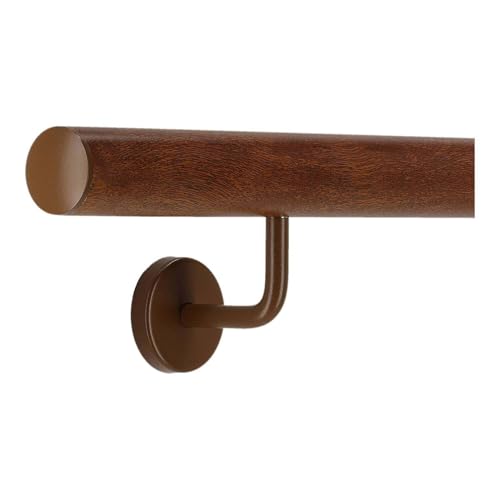 TIBU Handlauf Aluminium Mahagoni Holz Dekor 30-600cm Wandhandlauf Treppe gewinkelte Edelstahlhalter, Länge 30 cm mit 2 Halter und leicht gewölbte Kappe TIBU Handlauf Aluminium Mahagoni Holz Dekor 30-600cm Wandhandlauf Treppe gewinkelte Edelstahlhalter, Länge 30 cm mit 2 Halter und leicht gewölbte Kappe von TIBU