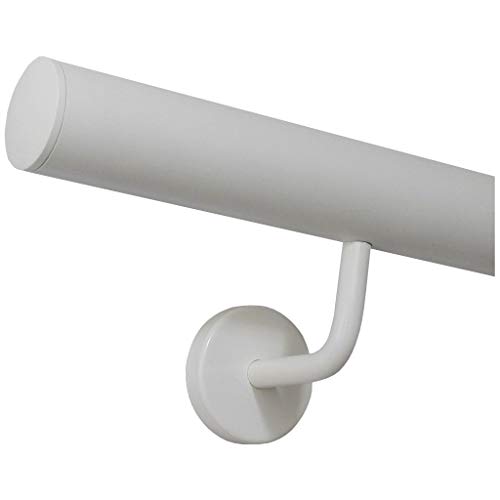 TIBU Handlauf Edelstahl weiß pulverbeschichtet 42,4 mm Geländer innen außen wetterfest, Länge 300 cm mit 4 Halter Enden leicht gewölbte Kappe TIBU Handlauf Edelstahl weiß pulverbeschichtet 42,4 mm Geländer innen außen wetterfest, Länge 300 cm mit 4 Halter Enden leicht gewölbte Kappe von TIBU