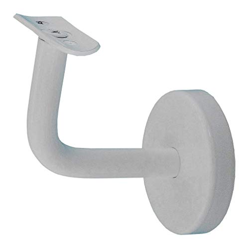 TIBU Handlauf Halter für Holz unbehandelt Handlauf Geländer Wandhandlauf Wand Treppe ohne Halter Modell F weiß gepulvert von TIBU