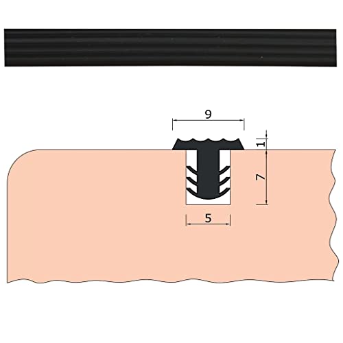 TIBU Trittstopp Treppenstufen, Anti-Rutsch-Profil Gleitschutz und Rutschgummi in verschiedenen Farben Mini (9mm breit x 1mm stark) Schwarz (MINI) von TIBU