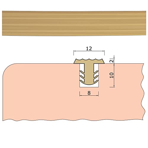 TIBU Trittstopp Treppenstufen, Anti-Rutsch-Profil Gleitschutz und Rutschgummi in verschiedenen Farben Standard (12mm breit x 2mm stark) Beige von TIBU