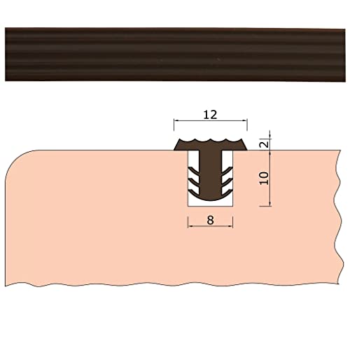 TIBU Trittstopp Treppenstufen, Anti-Rutsch-Profil Gleitschutz und Rutschgummi in verschiedenen Farben Standard (12mm breit x 2mm stark) Braun von TIBU