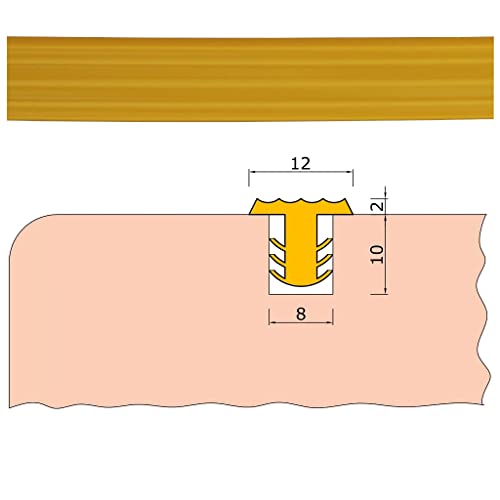 TIBU Trittstopp Treppenstufen, Anti-Rutsch-Profil Gleitschutz und Rutschgummi in verschiedenen Farben Standard (12mm breit x 2mm stark) Gelb von TIBU