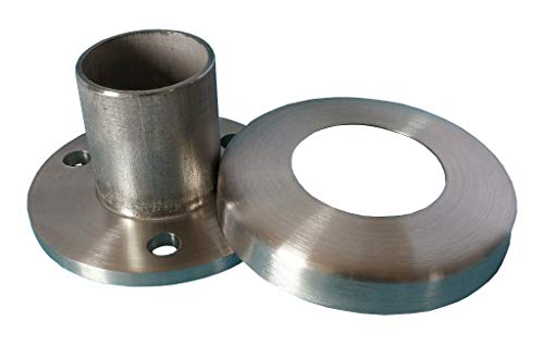 Wand - Bodenflansch für Rohr 33,7 x 2 mm Pfosten Fuß Wandbefestigung Rosette Edelstahl Aufmontage Wand - Bodenflansch für Rohr 33,7 x 2 mm Pfosten Fuß Wandbefestigung Rosette Edelstahl Aufmontage von TIBU