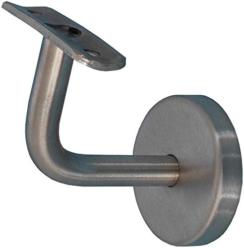 TIBU Handlauf Halter für Holz unbehandelt Handlauf Geländer Wandhandlauf Wand Treppe ohne Halter Modell D aus Edelstahl von TIBU