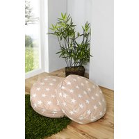 2er Kissen-Set rund Stern Beige von TICAA
