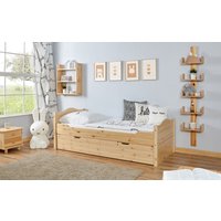 Einzelbett Leni Kiefer Var 4 - mit 2er Schubkästen von TICAA