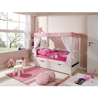 Himmelbett MINI Stern Rosa 80x160 cm Var 4 - mit 2er Schubkästen - inkl. Matratze von TICAA