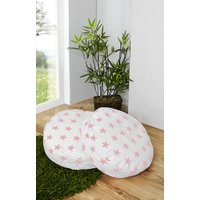 2er Kissen-Set rund Stern weiß-Rosa von TICAA
