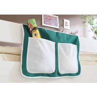 Ticaa Bett-Tasche für Hoch- und Etagenbetten "dunkelgrün-weiß (Goal)" von TICAA