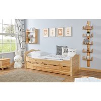 Einzelbett Leni Kiefer Var 2 - mit 5er Schubkästen von TICAA