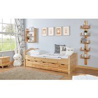 Einzelbett Leni Kiefer Var 2 - mit 5er Schubkästen von TICAA