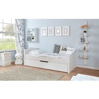 Einzelbett Leni Kiefer weiß Var 1 - mit Zusatzbett von TICAA