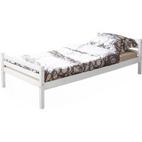 Einzelbett "Nadine" Kiefer massiv weiß 90x200 von TICAA