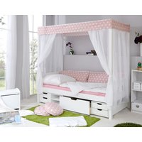 Ticaa Himmelbett Rosa Var. 3 - mit Funktionsschubkasten - von TICAA