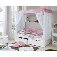 Ticaa Himmelbett Rosa Var. 4 - mit 2er Schubkästen von TICAA