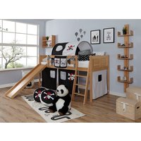 Ticaa Hochbett "Ekki" mit Rollrost und Textil-Set wahlweise mit Matratze, Buche Ticaa Hochbett "Ekki" mit Rollrost und Textil-Set wahlweise mit Matratze, Buche von TICAA