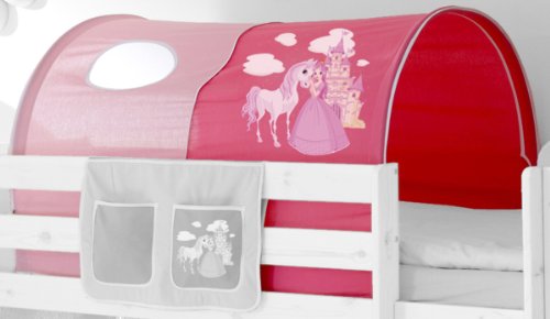 Tunnel Spieltunnel Höhle für Kinderbetten, Vorhangstoff:Horse Pink von TiCAA