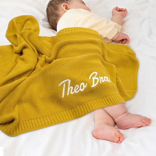 TICBIK Personalisierte Babydecke mit Namen Baumwolle, Strickdecke Baby Decke Neugeborenen Personalisiert, Babydecke Junge Mädchen Baby Geschenk Personalisiert Geschenke mit Namen TICBIK Personalisierte Babydecke mit Namen Baumwolle, Strickdecke Baby Decke Neugeborenen Personalisiert, Babydecke Junge Mädchen Baby Geschenk Personalisiert Geschenke mit Namen von TICBIK