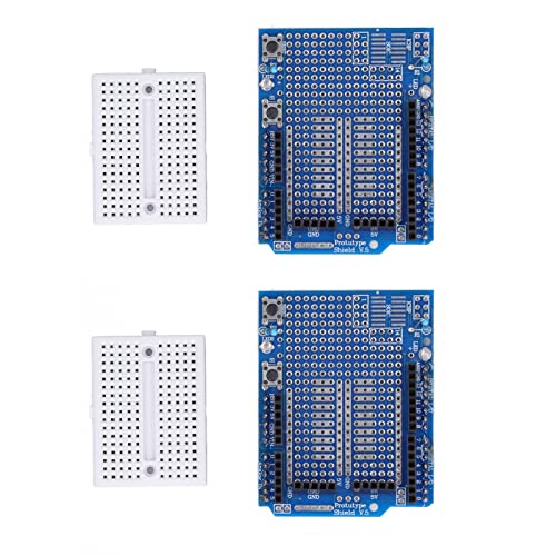 TICFOX 2 Sätze Mini-Brotschneider-Prototyp-Erweiterungsplatine Mini-Steckbrett-Prototyping-Entwicklungsmodul-Kit 3?5-V-Easy-Plug-Schaltung für elektrische Tests von TICFOX