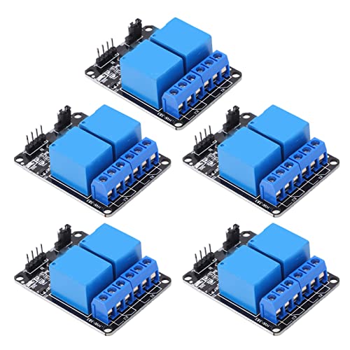 TICFOX 5 Stück 2-Wege-Relais, Erweiterte Version, Optisch Isoliert, Optokoppler-Isolation, ABS, PLC-Relais, Unterstützt AVR 51 PIC von TICFOX