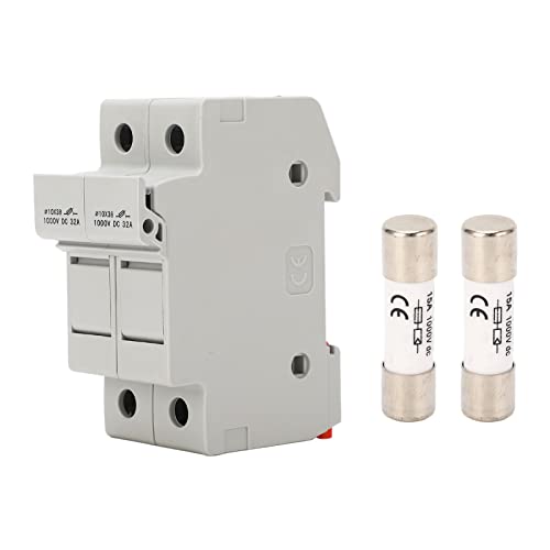 TICFOX PV Sicherungshalter Set, 15A DC Solar PV Sicherung Kurzschlussschutz Unterbrechungsschutz 32A 2P Solar Photovoltaik Sicherungshalter1000VDC für Photovoltaik Kraftwerk von TICFOX
