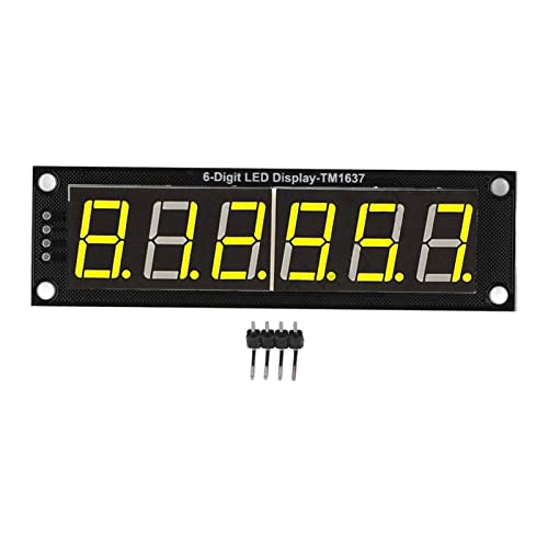 Digitales Anzeigemodul, Display Digital Tube LED Segmentanzeigemodul, Digitales Anzeigemodul 0.56in 6 Ziffern 7 Segment TM1637 Displayröhre mit gelbem Licht für LED Digitalanzeige von TICFOX