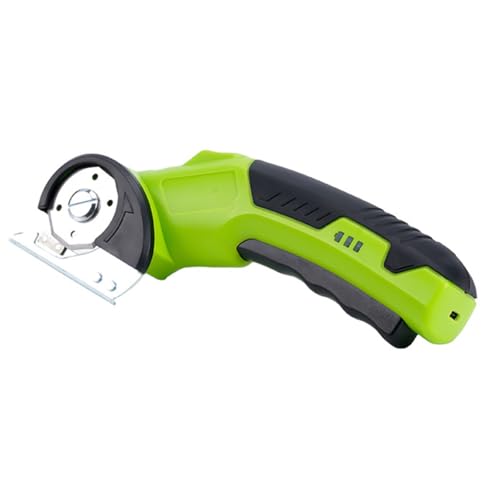 Kartonschneider Elektrischer Schere, 4.2V Kabellose Rollschneider Akku Elektroschere Universalschneider Rotationsschneider, mit 2000mAh Akku und 2 Klingen für Papier, Pappe, Teppich, Leder, Filz von TICFOX