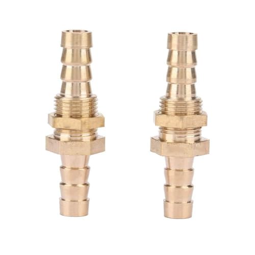 TICFOX 2 Stück Messing Doppel-Einst rosse Schlauch Barb Messing Bulkhead Rohr verschraubung Koppler Stecker Adapter(6mm) von TICFOX