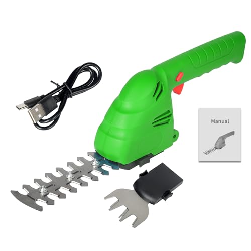 TICFOX 2 in 1 Kabellose Grasschere, Akku Gras und Strauchschere, Schnurlose Elektrische Heckenschere Wiederaufladbar Strauch Jäten Rasenmäher Gartengeräte für Garten und Höfe(EU) von TICFOX