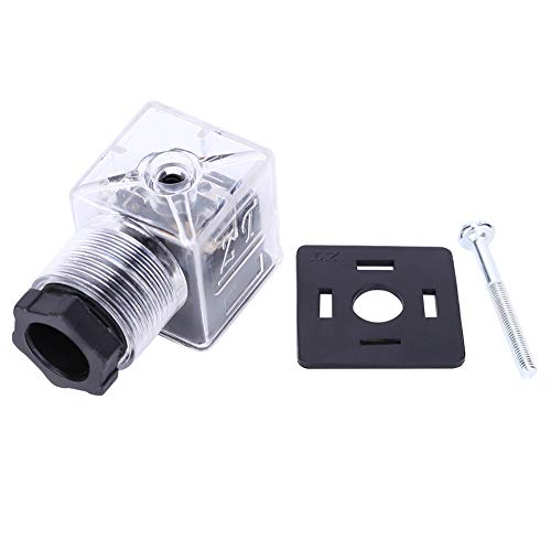 TICFOX 5 Stück Transparent Magnetspule Stecker, Hydraulisches Magnetventil Stecker mit Lampe, Universal AC 220V von TICFOX