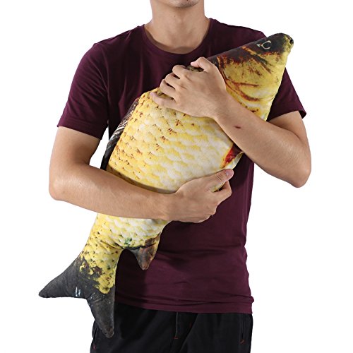 TICFOX Simulation Fisch Plüsch Kissen, Kreative 3D Karpfen Fisch Form Simulation Kissen Wurf Kissen Kinder Geschenk Spielzeug Sofa Home Decor(80cm) von TICFOX