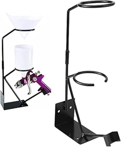 TICFOX Spritzpistolenständer, Gravity Feed Paint Spritzpistolenständer, Schwerkraftzuführung Farbspritzpistolenständer Halter Sprayer Stand mit Sieb Halter for Wand Sitzbank Farbe von TICFOX