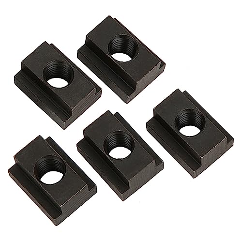 TICFOX T-Nutmuttern,5 Teile Nutensteine M12 T-Nut Mutter Gewinde,Kohlenstoffstahl Schwarz Oxid Finish für Maschinen Werkzeugtische von TICFOX