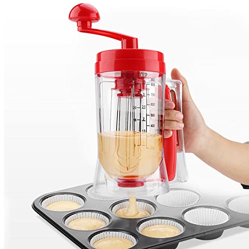 TICFOX Teigmischer, Handgehaltener Manueller Pfannkuchen-Cupcake-Teigmischer, Spender, Mixer, Backwerkzeug Für Zuhause von TICFOX