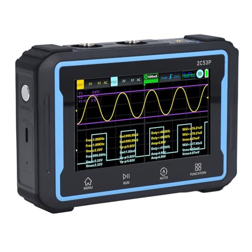 Ticfox 3 in 1 Handheld -Oszilloskop -Multimeter, 50 MHz Bandbreite 250 Ms Probenahmetrate 19999 Zählt Handheld Digital Oscilloscope Signalgenerator von TICFOX