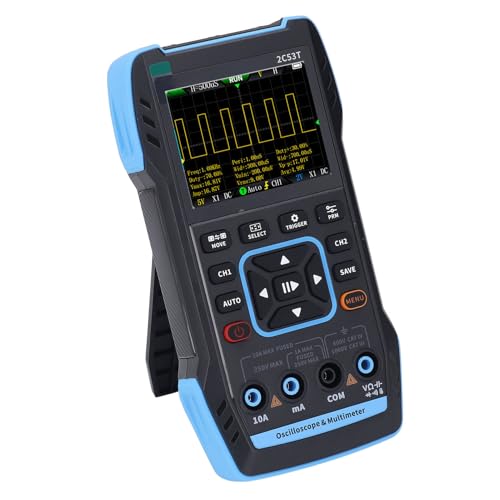 Ticfox 3 in 1 Oszilloskop -Multimeter 2 -Kanälen, Digitaler Oszilloskop -Multimeter 2,8 -Zoll -LCD -Bildschirm 50 MHz Bandbreite Oszilloskop Hoher Empfindlichkeitszeichengenerator 5V 1A von TICFOX
