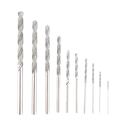 Ticfox Diamond Twist Bohrer Bits, 10-fach Diamant Spipps Bohrbit Set Set Twist Bohrbits Hochleistungs-Mikro-Diamantbohrer-Bit für Glasfliesenstein 0,8-4,0 Mm Ticfox Diamond Twist Bohrer Bits, 10-fach Diamant Spipps Bohrbit Set Set Twist Bohrbits Hochleistungs-Mikro-Diamantbohrer-Bit für Glasfliesenstein 0,8-4,0 Mm von TICFOX