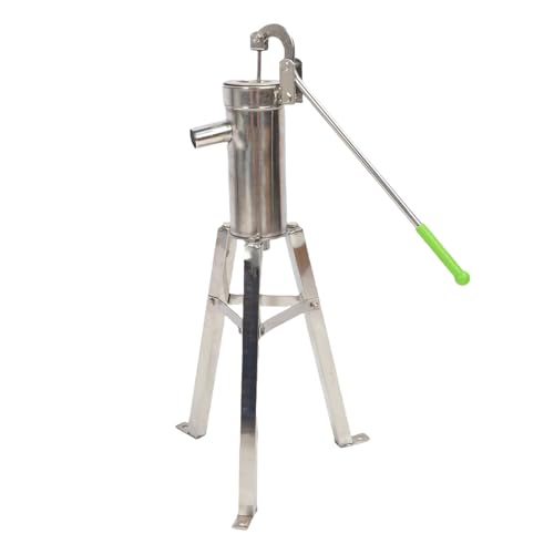 Ticfox Manuelle Wasserpumpen, Manuelle Brunnenpumpe mit Ständer aus Edelstahl Handschütteln Wasserpumpen für den Hausgarten Innenhof 8m Saughebe von TICFOX