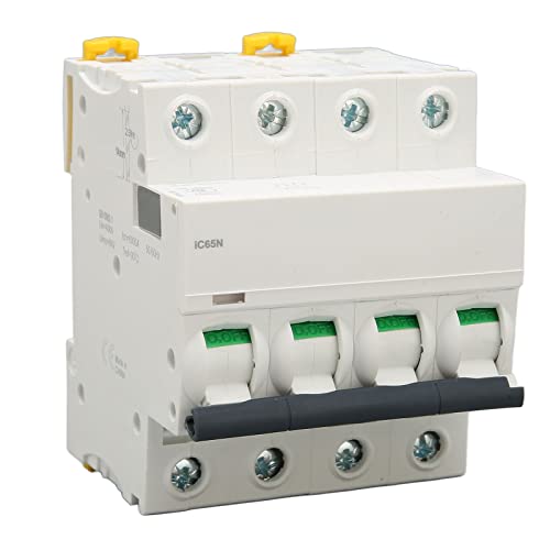 Ticfox Miniatur -Leistungsschalter, AC 400V PA66 Mini -Leistungsschalter Flammschutzmittel 4p Automatische Leistungsschalter für Kommerzielles Gebäude (40a) von TICFOX