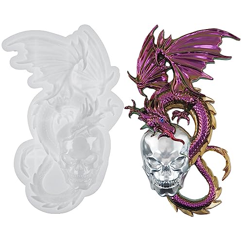 3D-Totenkopf-Drachen-Silikonformen, große Tierstatue, Epoxidharz-Formen, Tierschokoladen-Backform, Werkzeug für Kuchendekoration, Polymerton, Wandbehang, Tür, Schränke, Geschenke, Heimbüro, von TICHEROMU