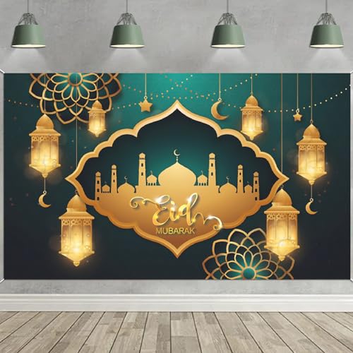 TICKLELY Ramadan Deko 1PCS Dekoration Ramadan Mubarak Hintergrund Banner 180 x 110 cm Muslimischer Hintergrund Banner Dekoration Eid Party von TICKLELY
