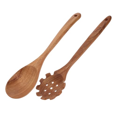 2 Stück Holz Kochlöffel Antihaft Design Griff Multifunktionale Küchenutensilien zum Wenden von Pfannkuchen und Nudeln 2 Stück Holz Kochlöffel Antihaft Design Griff Multifunktionale Küchenutensilien zum Wenden von Pfannkuchen und Nudeln von TIDTALEO